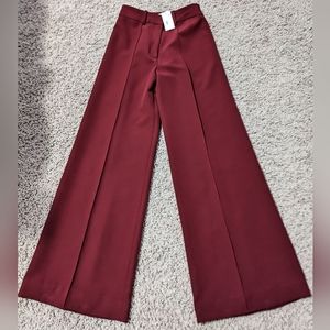 NWT- Burgundy Milly Hayden Pintuck Trousers
